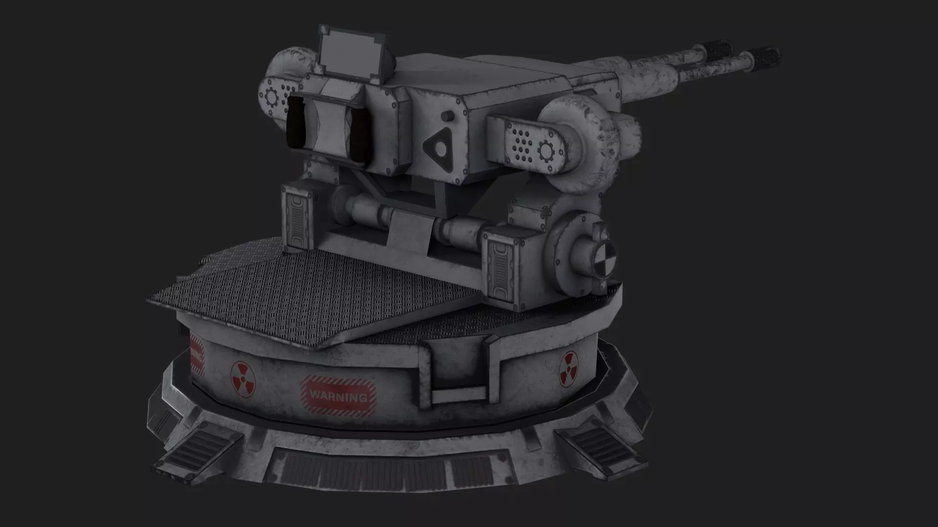 TURRET WEAPON GUN LOW POLY Low-poly 3D model_1