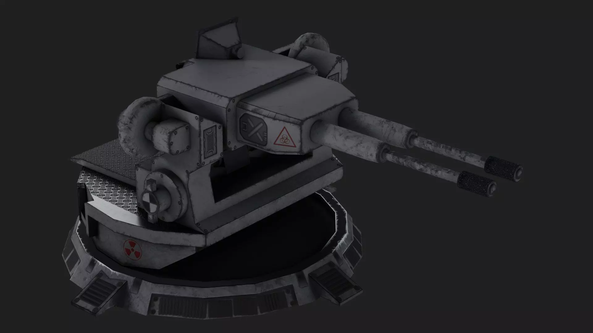 TURRET WEAPON GUN LOW POLY Low-poly 3D model_2