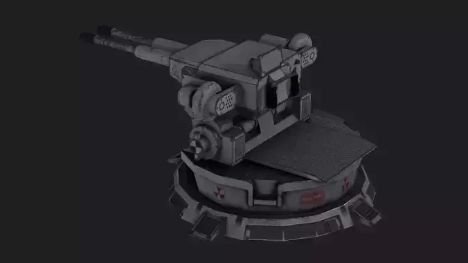 TURRET WEAPON GUN LOW POLY Low-poly 3D model