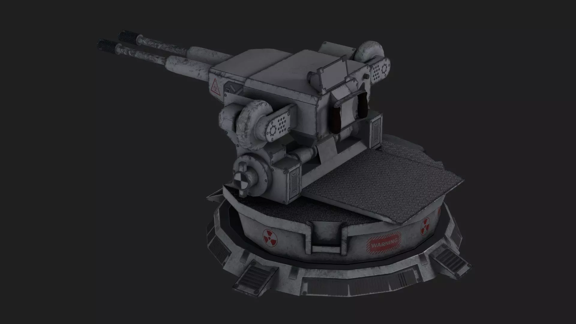 TURRET WEAPON GUN LOW POLY Low-poly 3D model_0