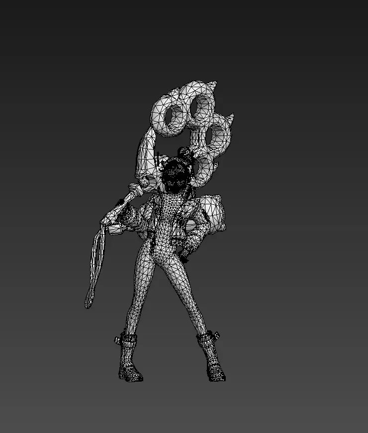 E-sports girl Low-poly 3D model_19
