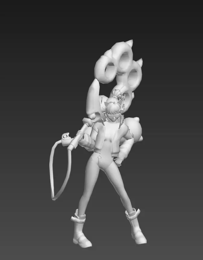 E-sports girl Low-poly 3D model_25