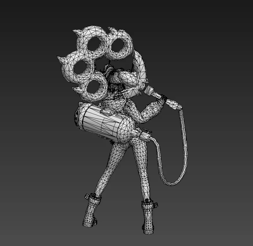 E-sports girl Low-poly 3D model_22