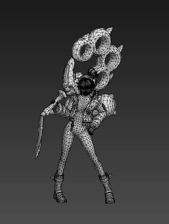 E-sports girl Low-poly 3D model_24