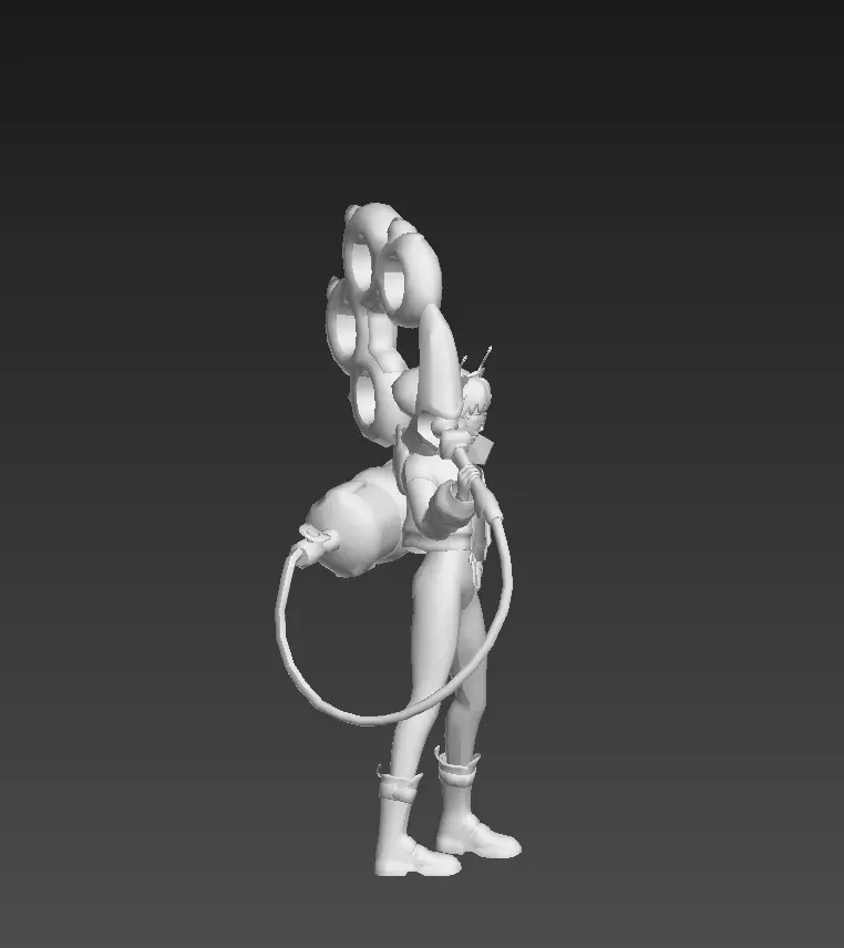 E-sports girl Low-poly 3D model_28