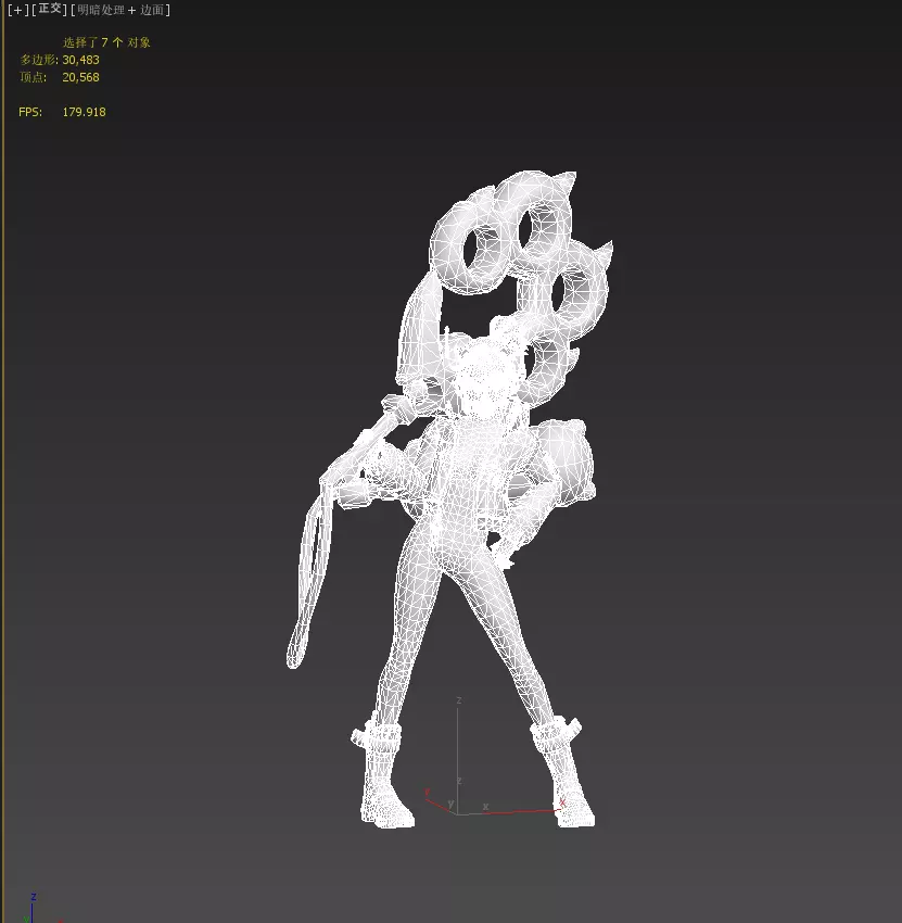 E-sports girl Low-poly 3D model_20