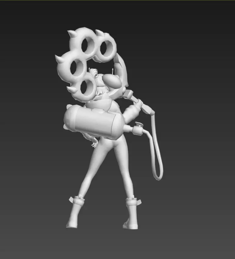 E-sports girl Low-poly 3D model_26