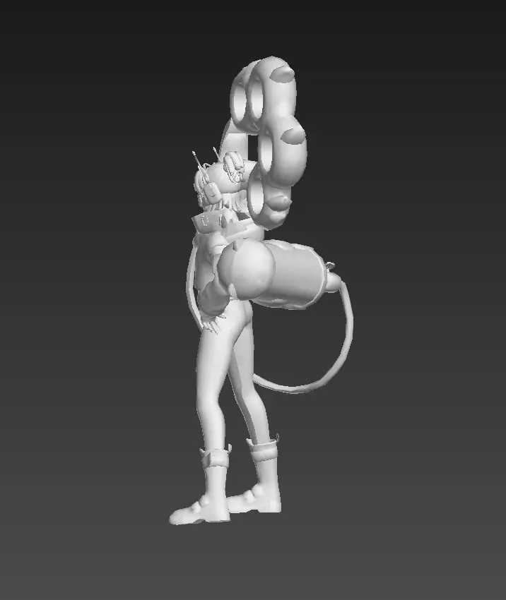 E-sports girl Low-poly 3D model_27