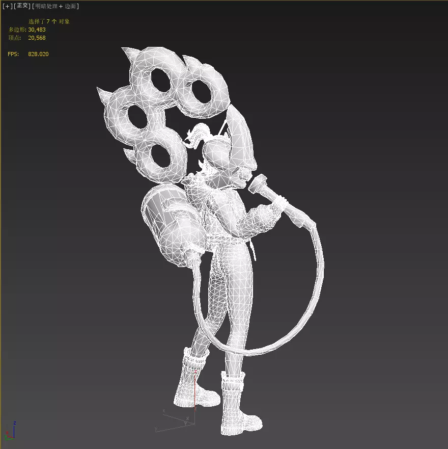 E-sports girl Low-poly 3D model_23