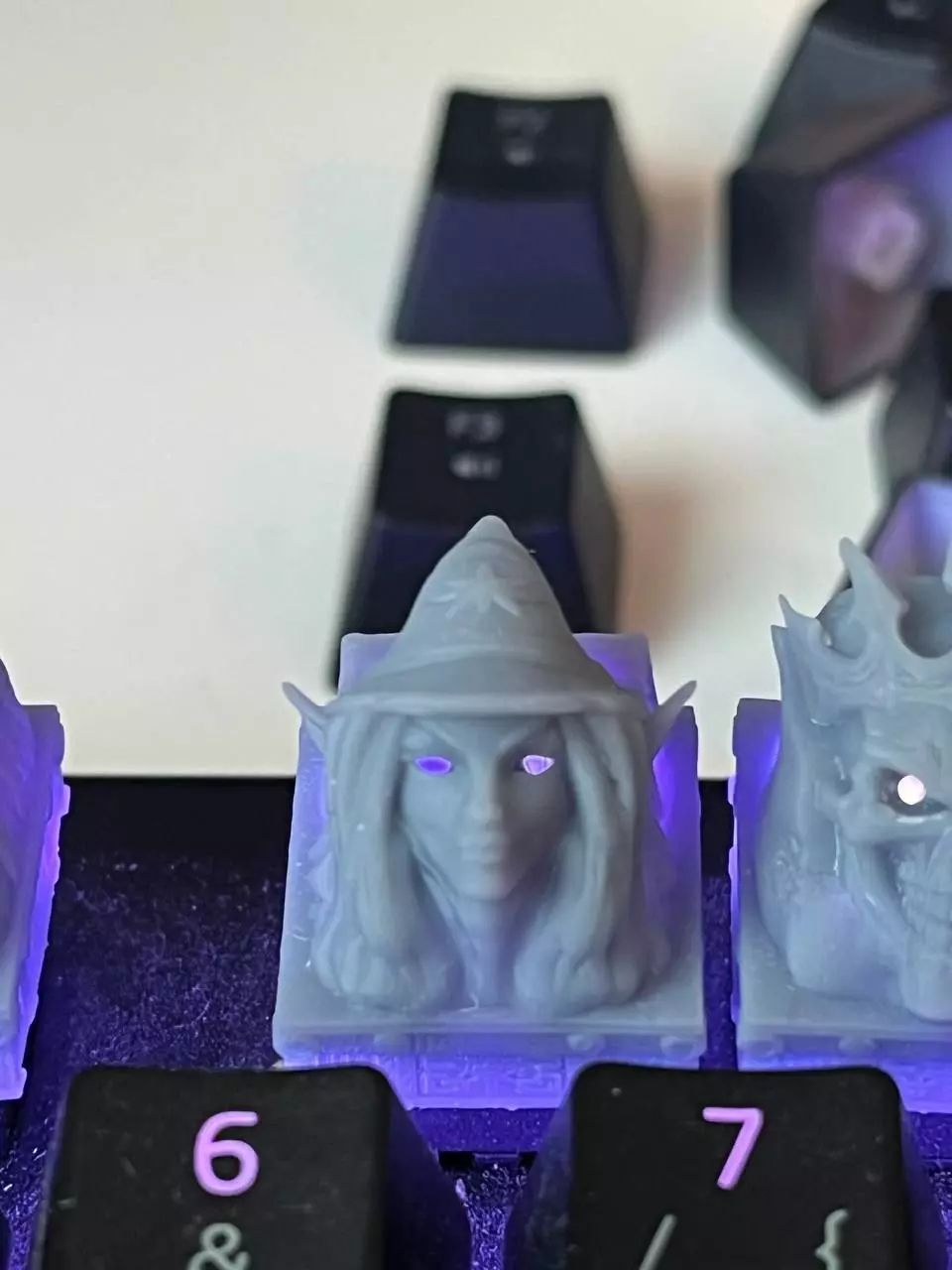 Elegant Elven Mage Artisan Keycap for Mechanical Keyboards 3D print model_3
