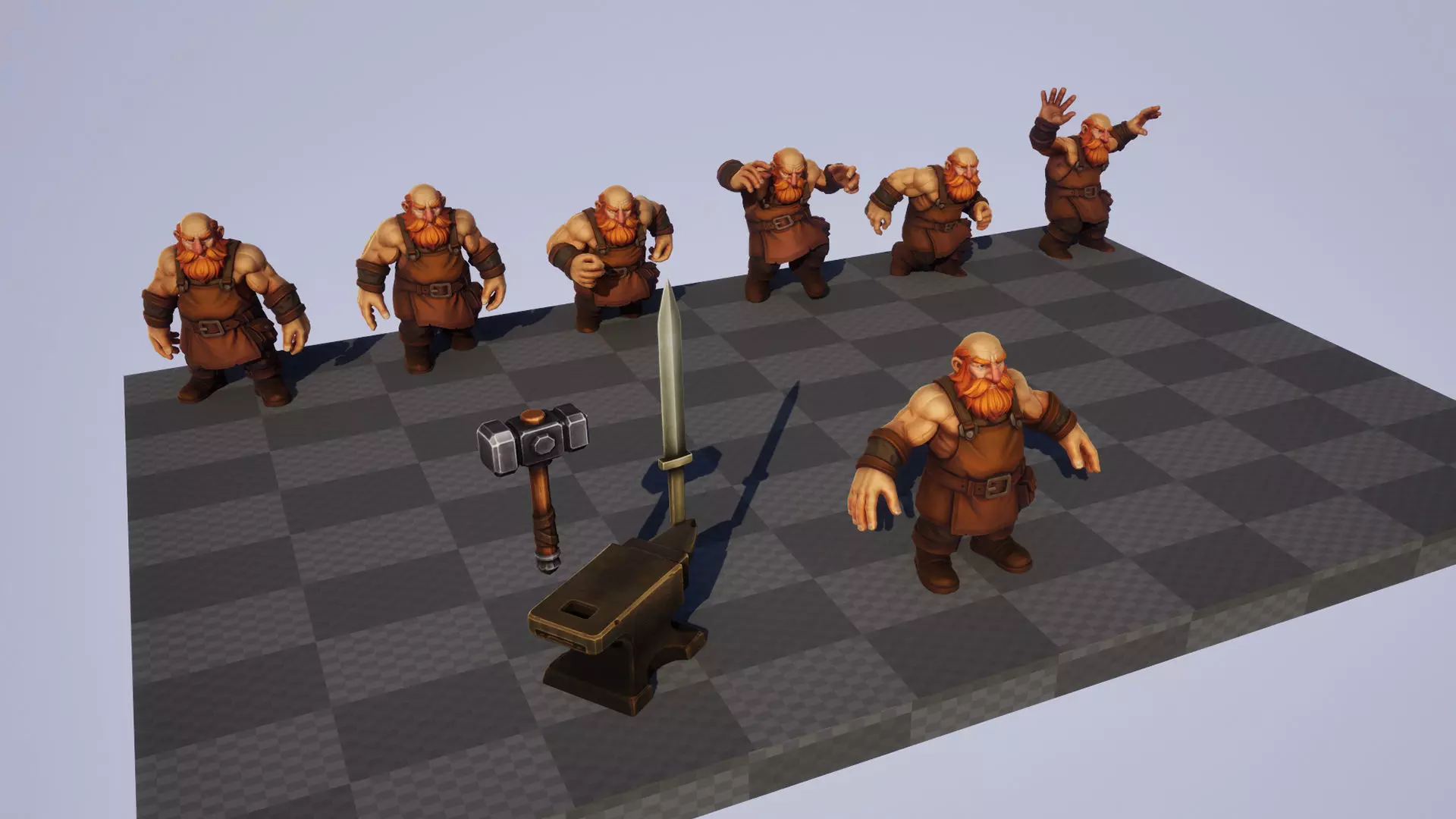 Medieval NPC Pack v1 - Medieval NPC characters Low-poly 3D model_10