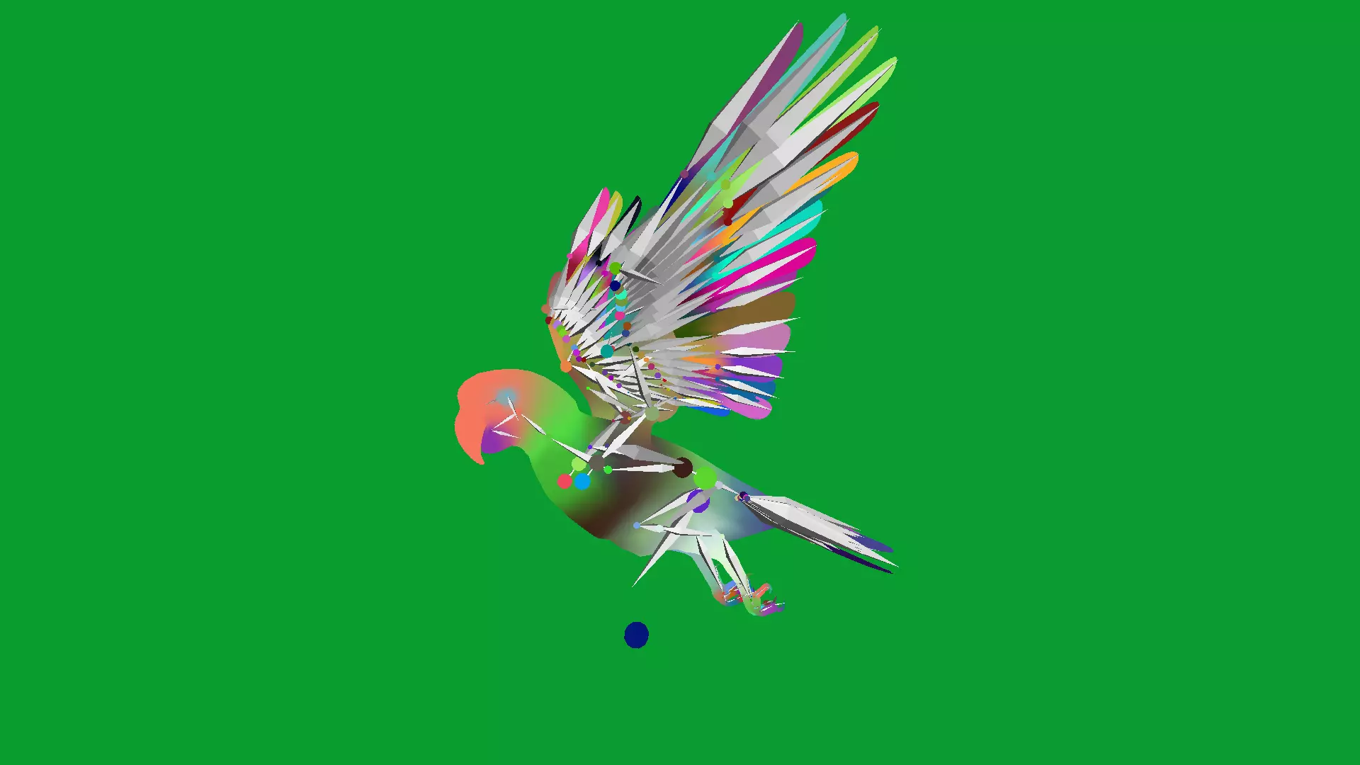 Chestnut Fronted Macaw Bird Low-poly 3D model_12