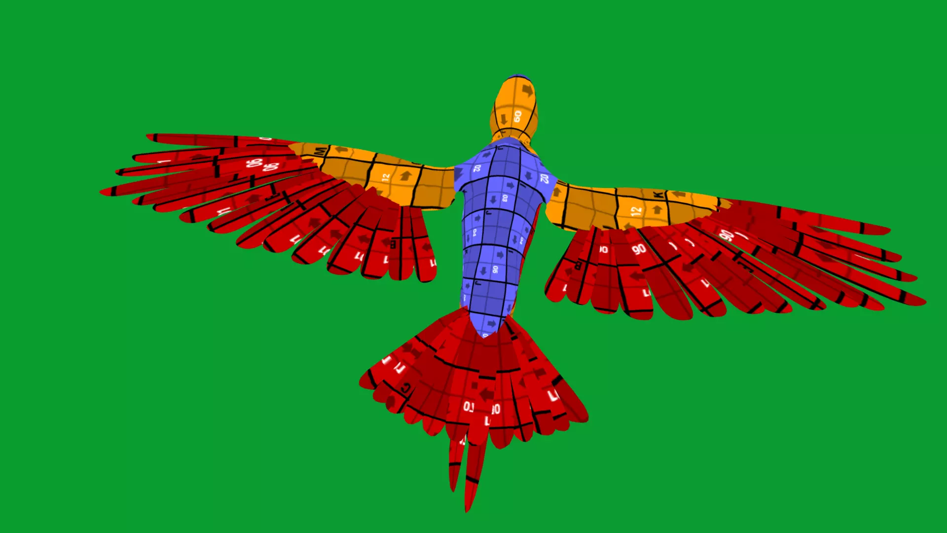 Chestnut Fronted Macaw Bird Low-poly 3D model_30