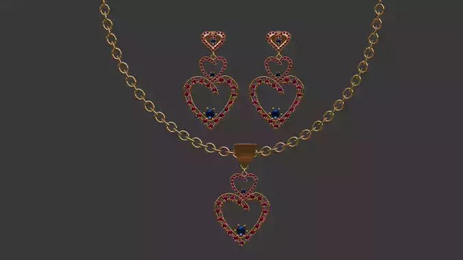 3D Printable Earring And Chain Set-10 -Handmade Gift - DIY