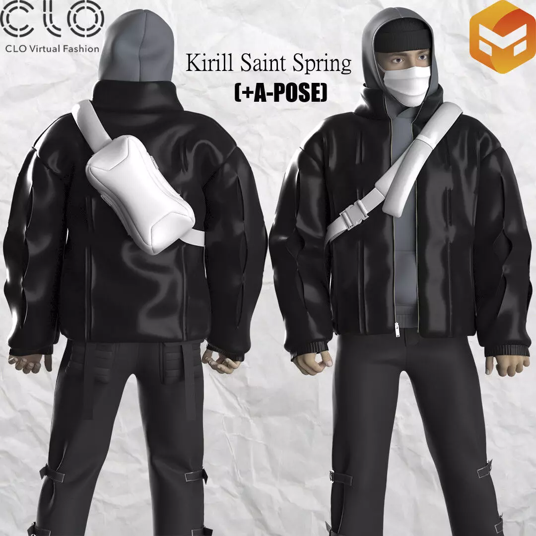 Urban Outfit Male Marvelous designer Clo3d OBJ mtl FBX ZPRJ 3D model_1