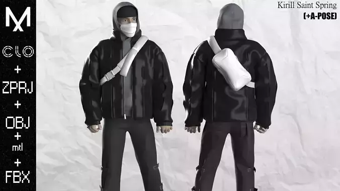 Urban Outfit Male Marvelous designer Clo3d OBJ mtl FBX ZPRJ