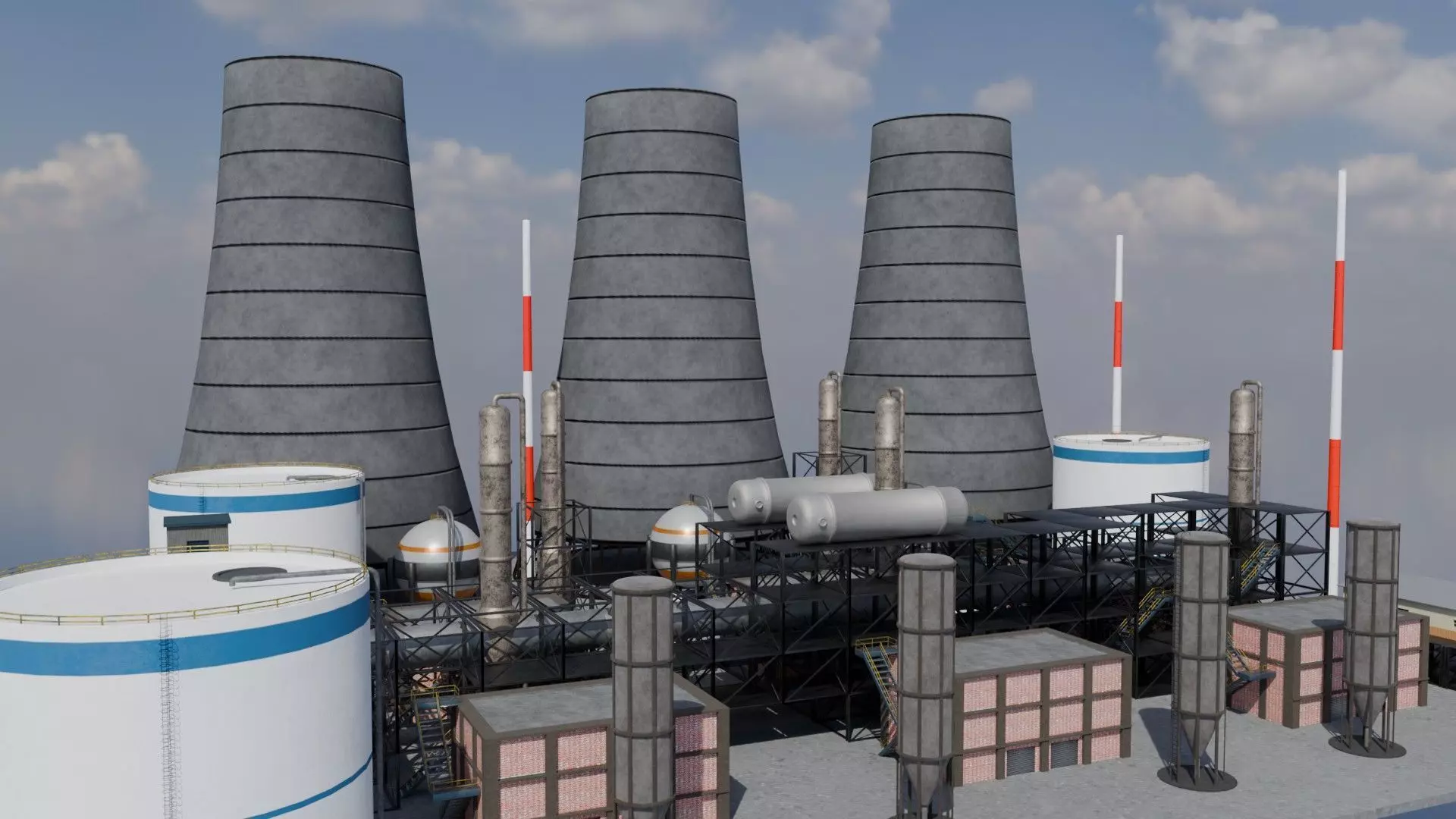 Refinery Unit - Game Ready - PBR  Low-poly 3D model_1