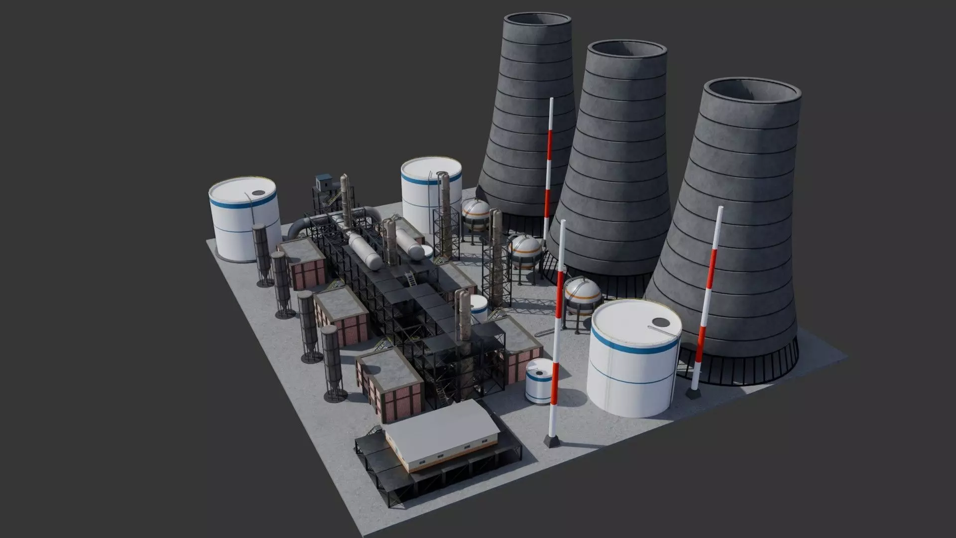 Refinery Unit - Game Ready - PBR  Low-poly 3D model_10