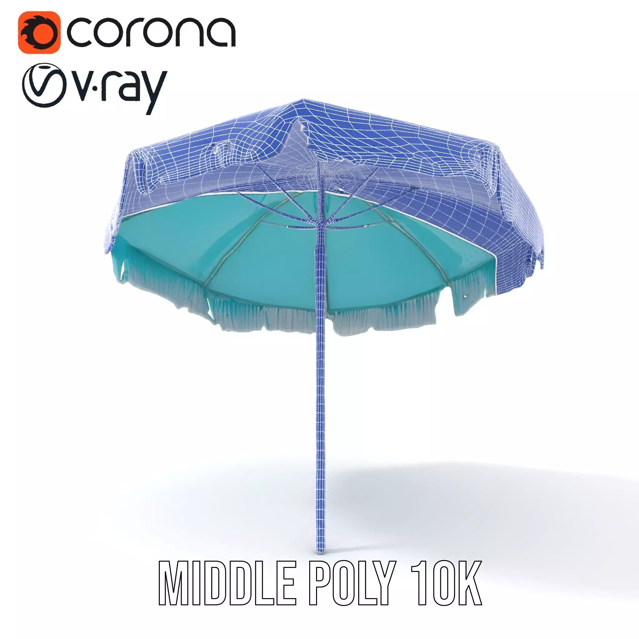 Teal Fringe Parasol model pack Low-poly 3D model_23