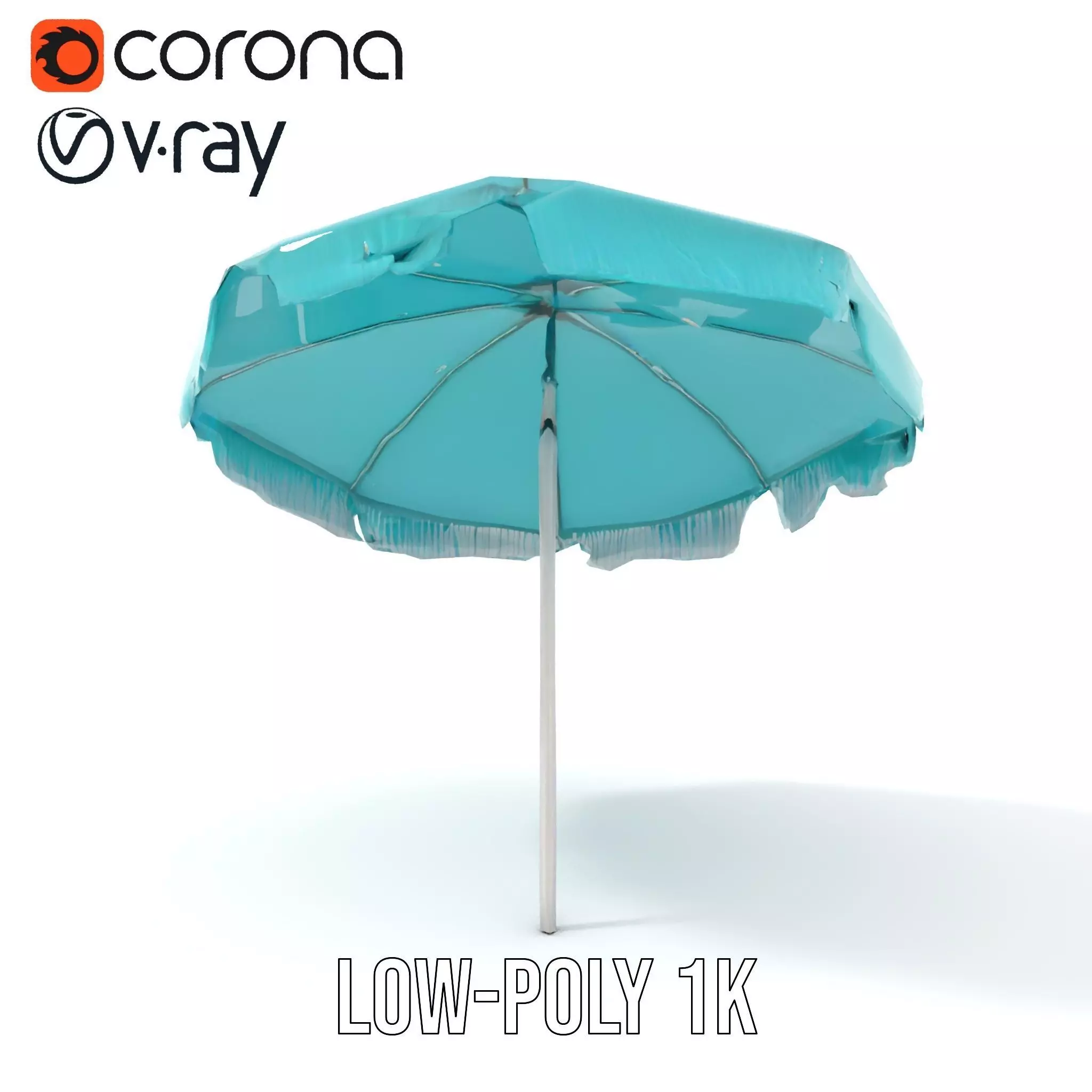 Teal Fringe Parasol model pack Low-poly 3D model_24