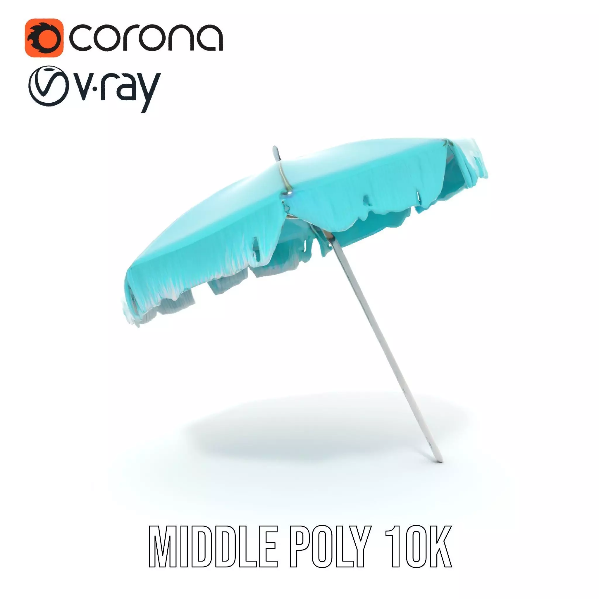 Teal Fringe Parasol model pack Low-poly 3D model_28