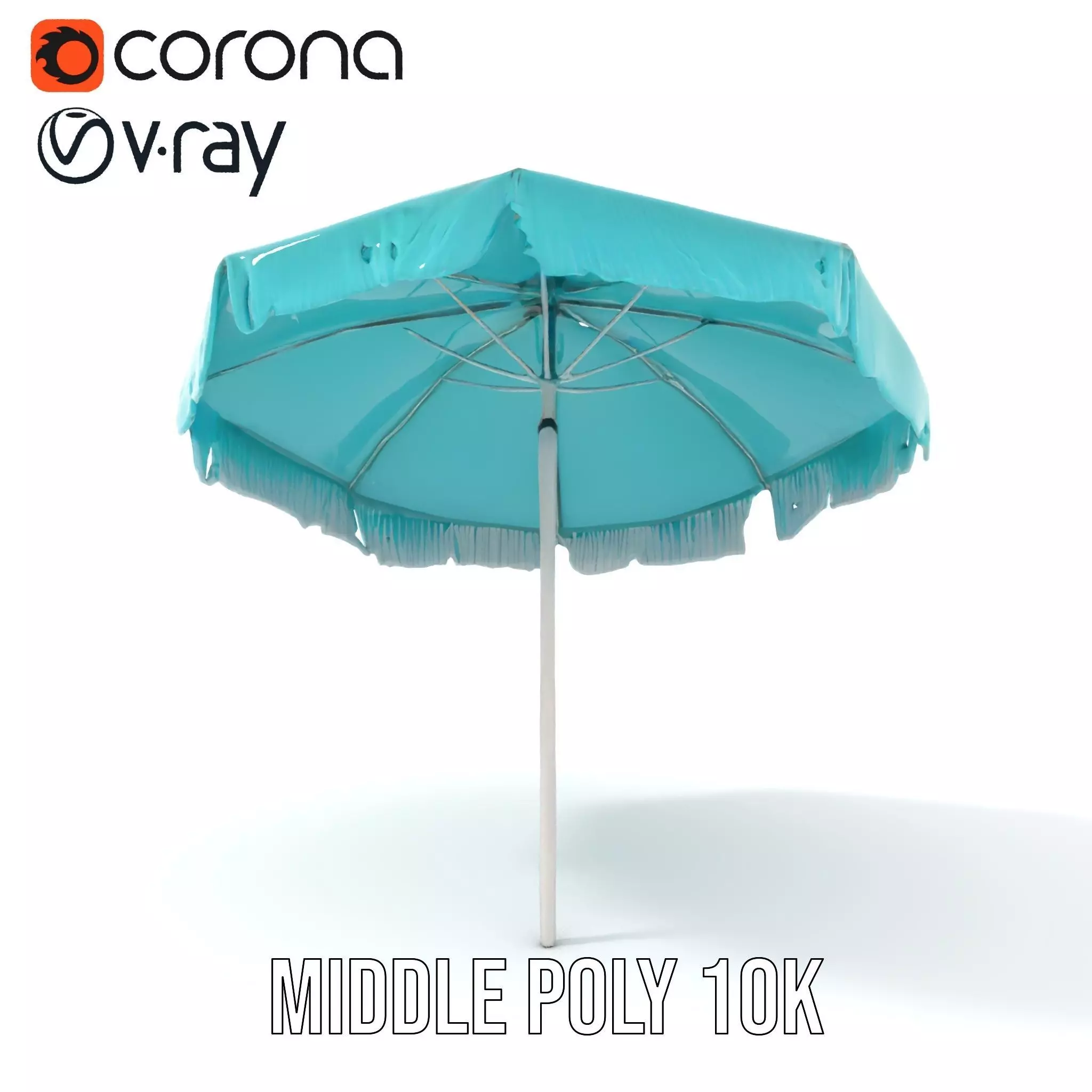 Teal Fringe Parasol model pack Low-poly 3D model_25