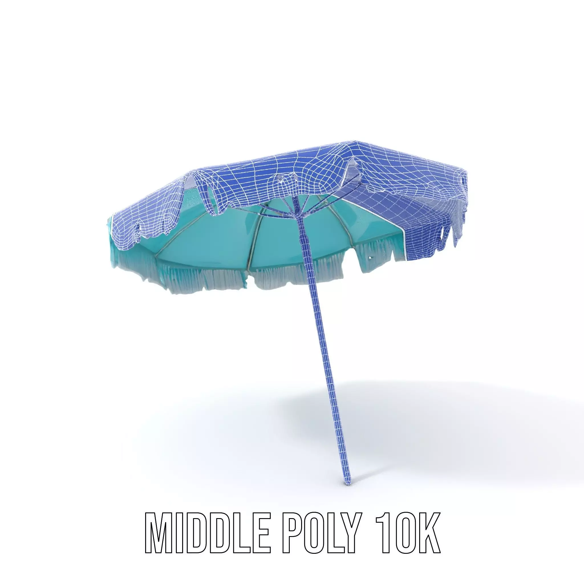 Teal Fringe Parasol model pack Low-poly 3D model_14