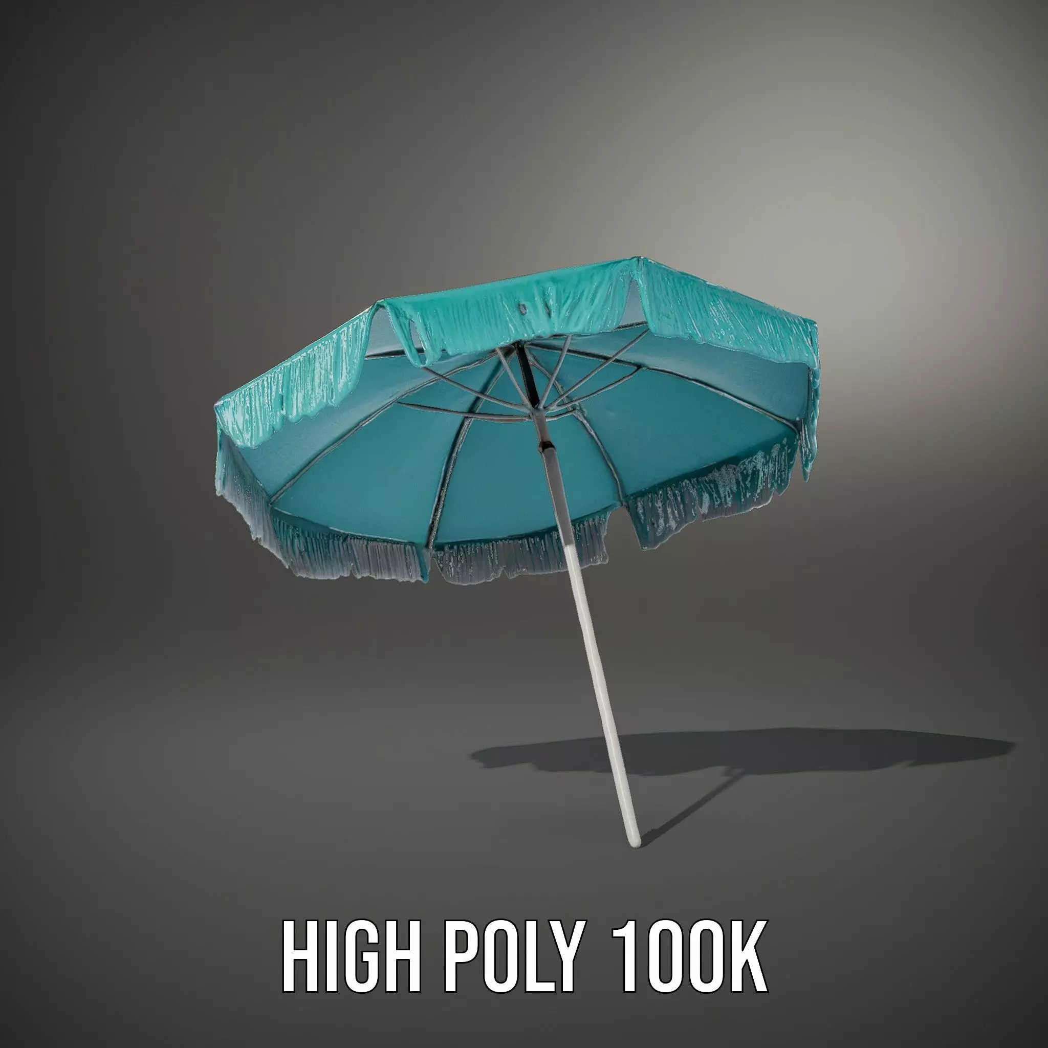 Teal Fringe Parasol model pack Low-poly 3D model_9