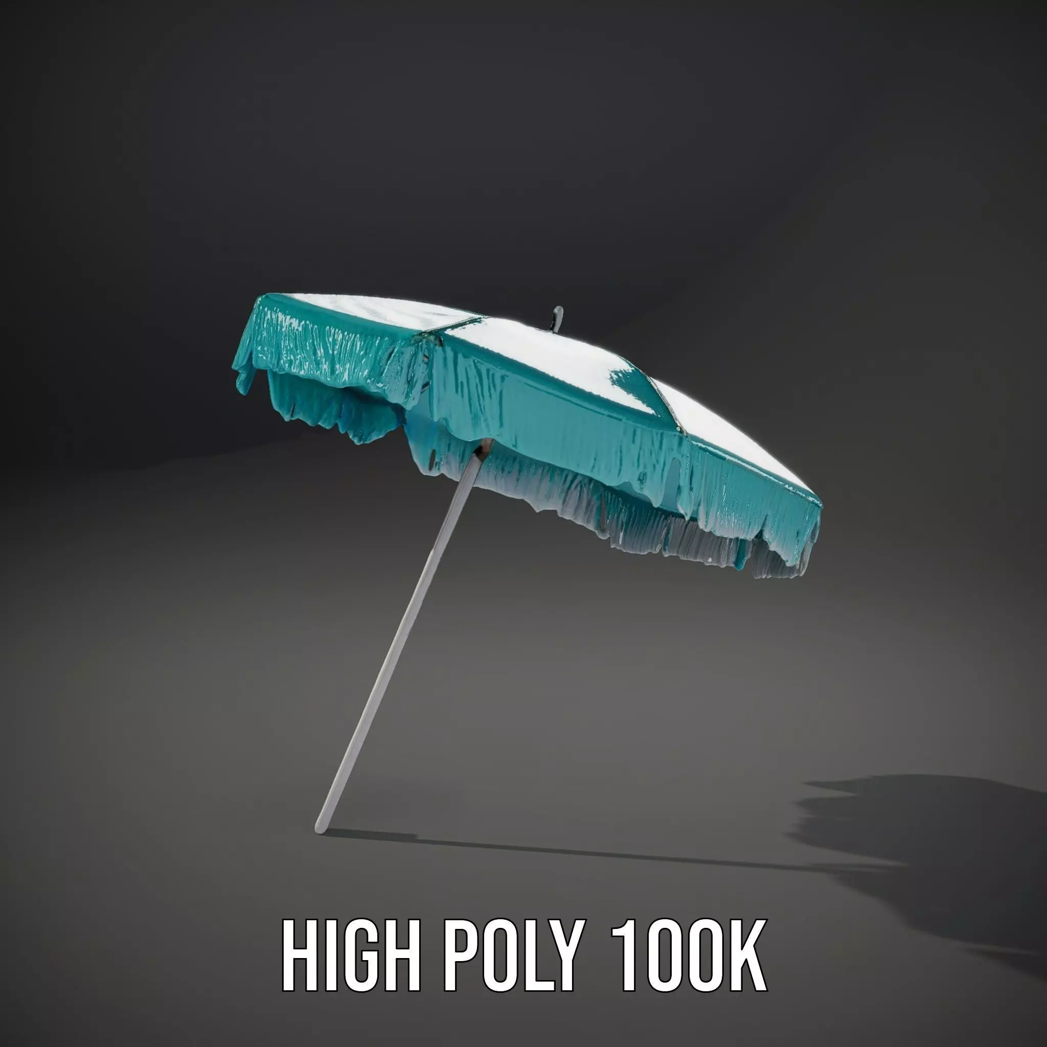 Teal Fringe Parasol model pack Low-poly 3D model_11