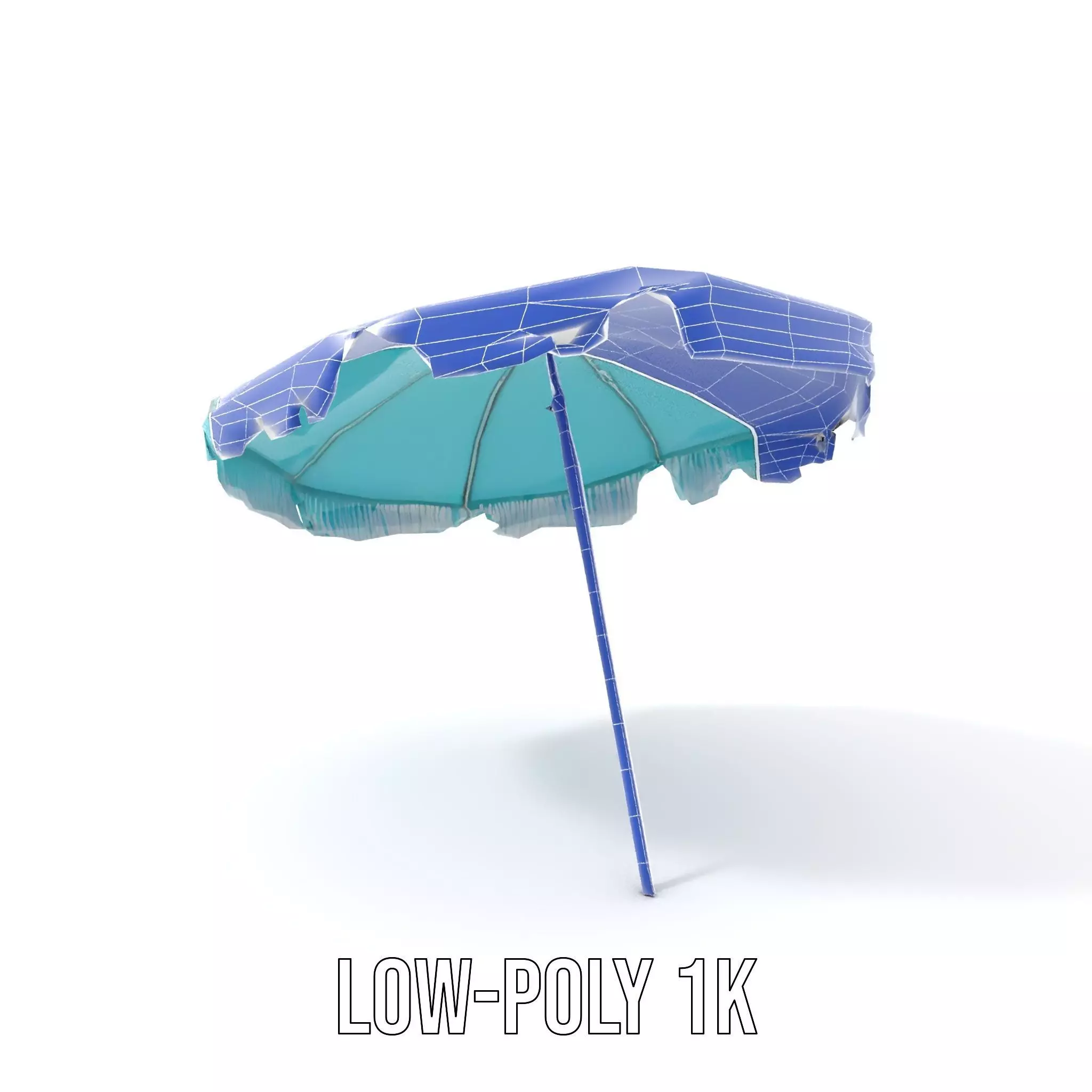 Teal Fringe Parasol model pack Low-poly 3D model_18