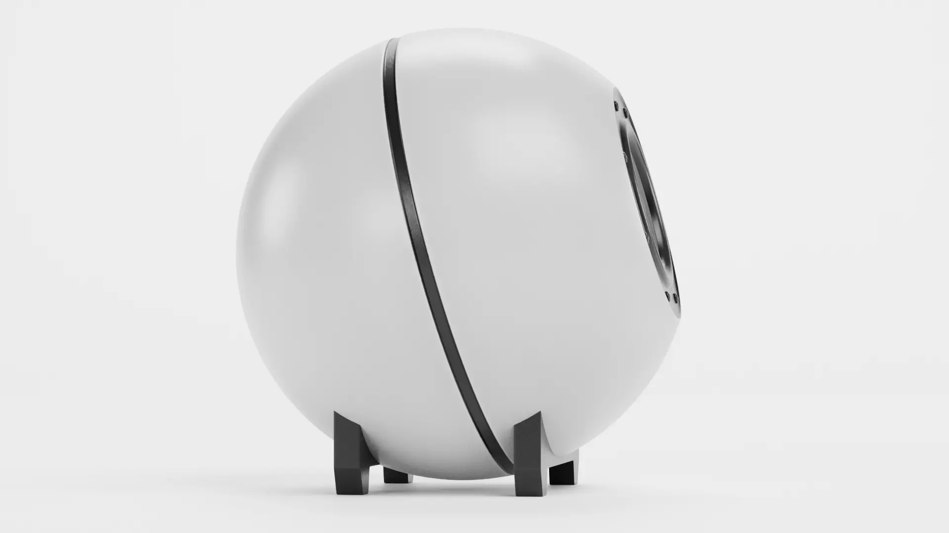 Round Audio Speaker V3 - Universal White Sound Unit Low-poly 3D model_3