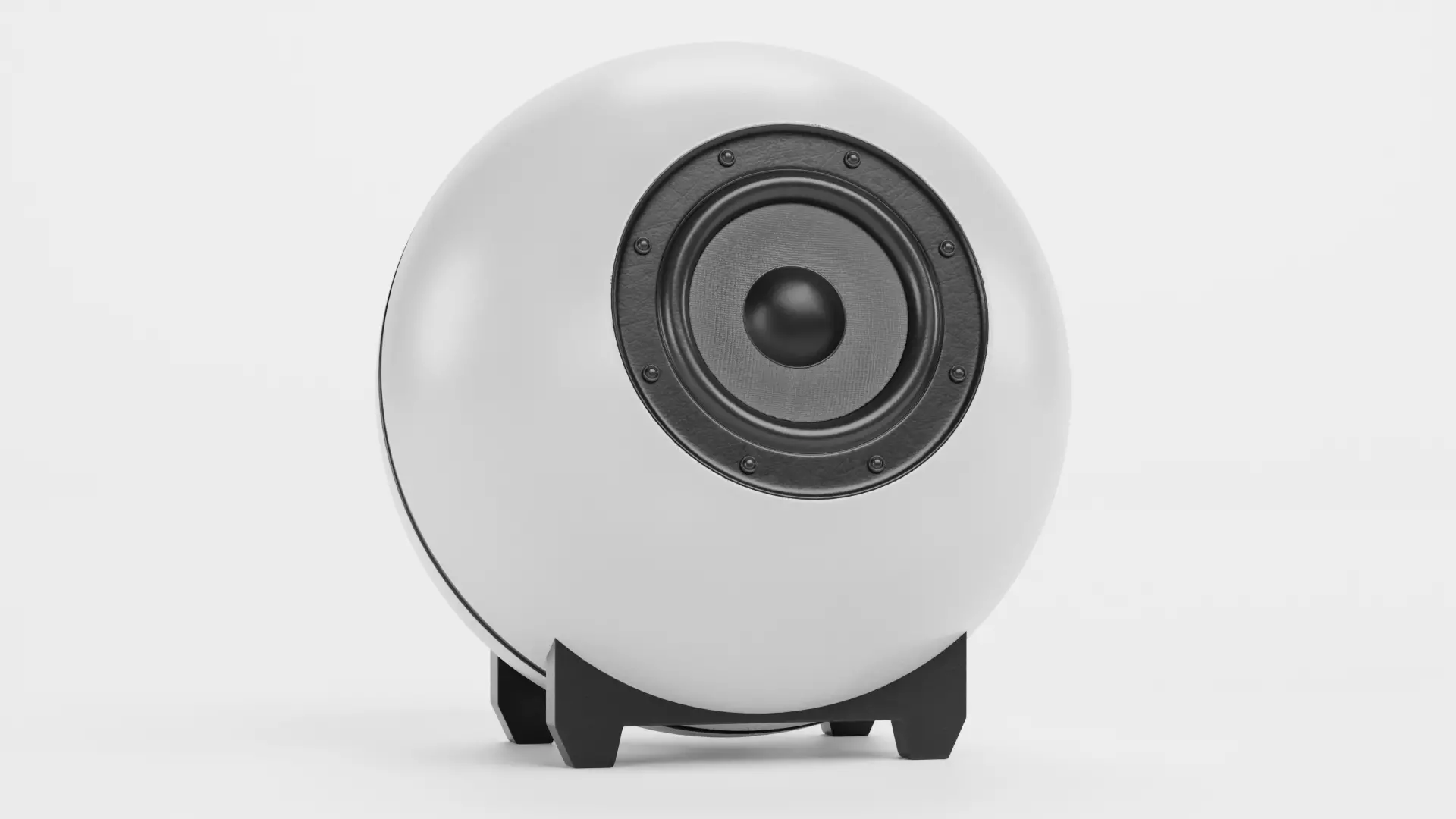 Round Audio Speaker V3 - Universal White Sound Unit Low-poly 3D model_1