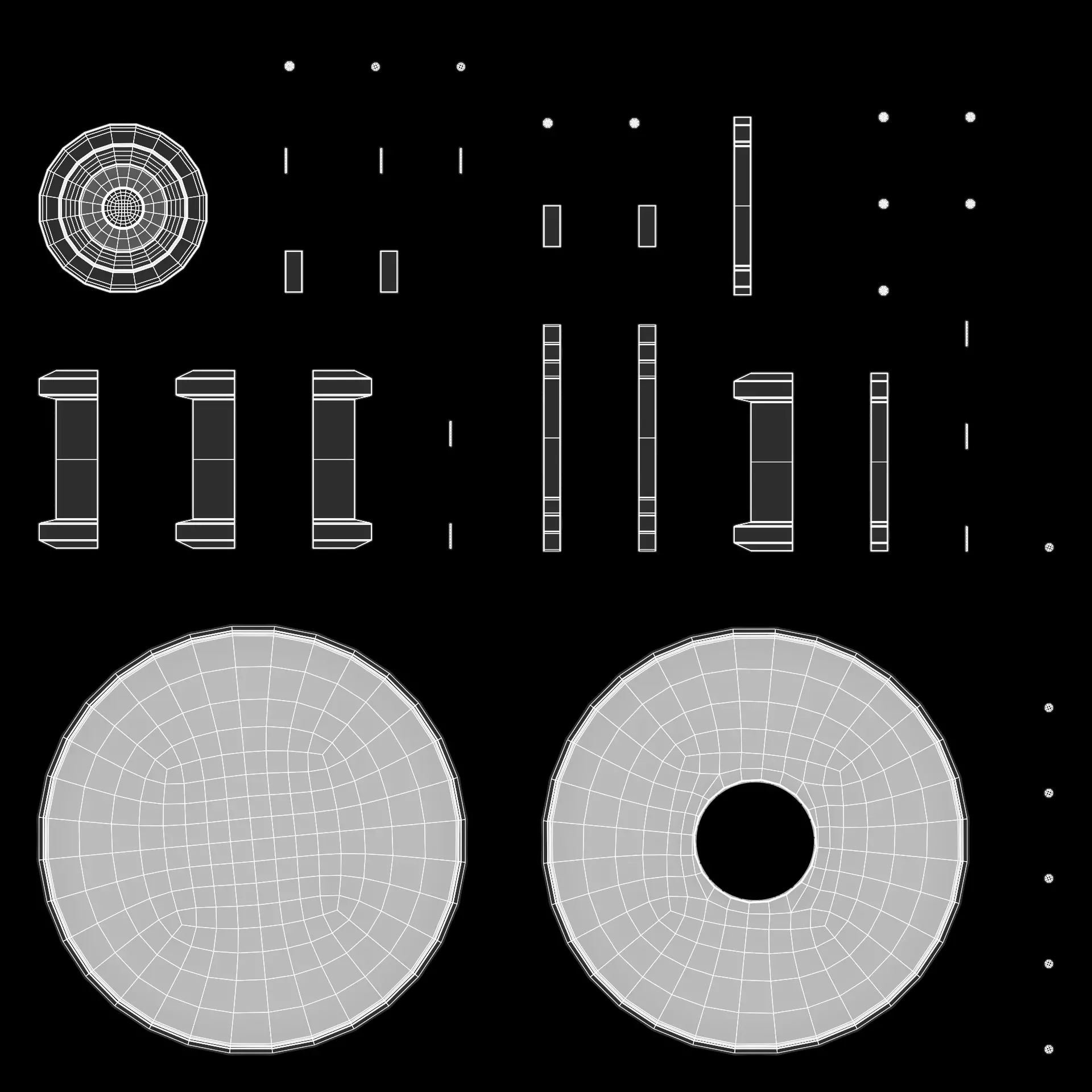 Round Audio Speaker V3 - Universal White Sound Unit Low-poly 3D model_6