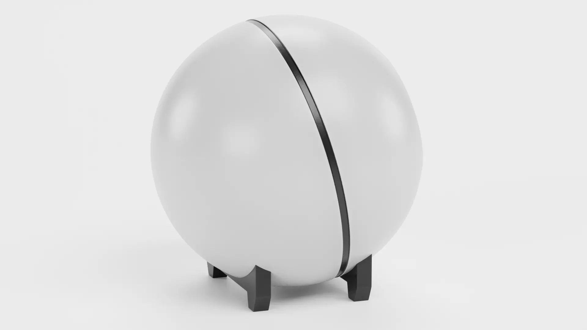Round Audio Speaker V3 - Universal White Sound Unit Low-poly 3D model_4