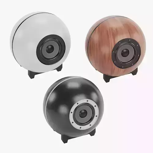 Round Audio Speaker - 3 Universal Assets Set 3D Model Collection