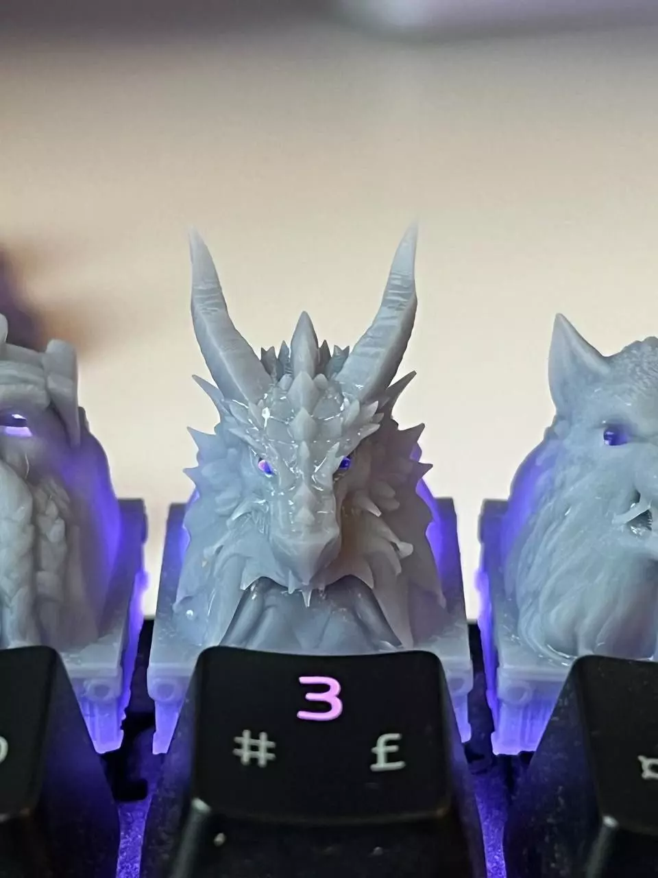Ice Dragon Keycap 3D Model for Mechanical Keyboards 3D print model_3