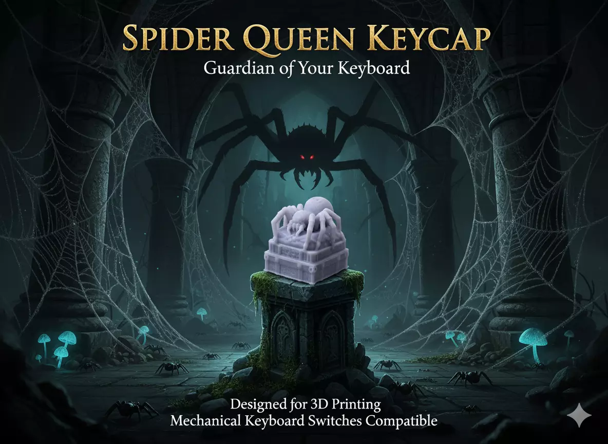 Spider Queen Keycap 3D Model for Mechanical Keyboards 3D print model_0