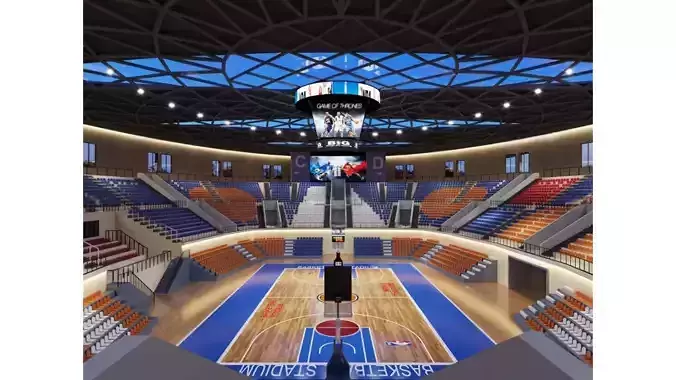 Indoor basketball court