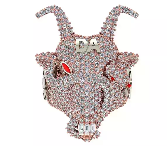 Goat ring 3D print model