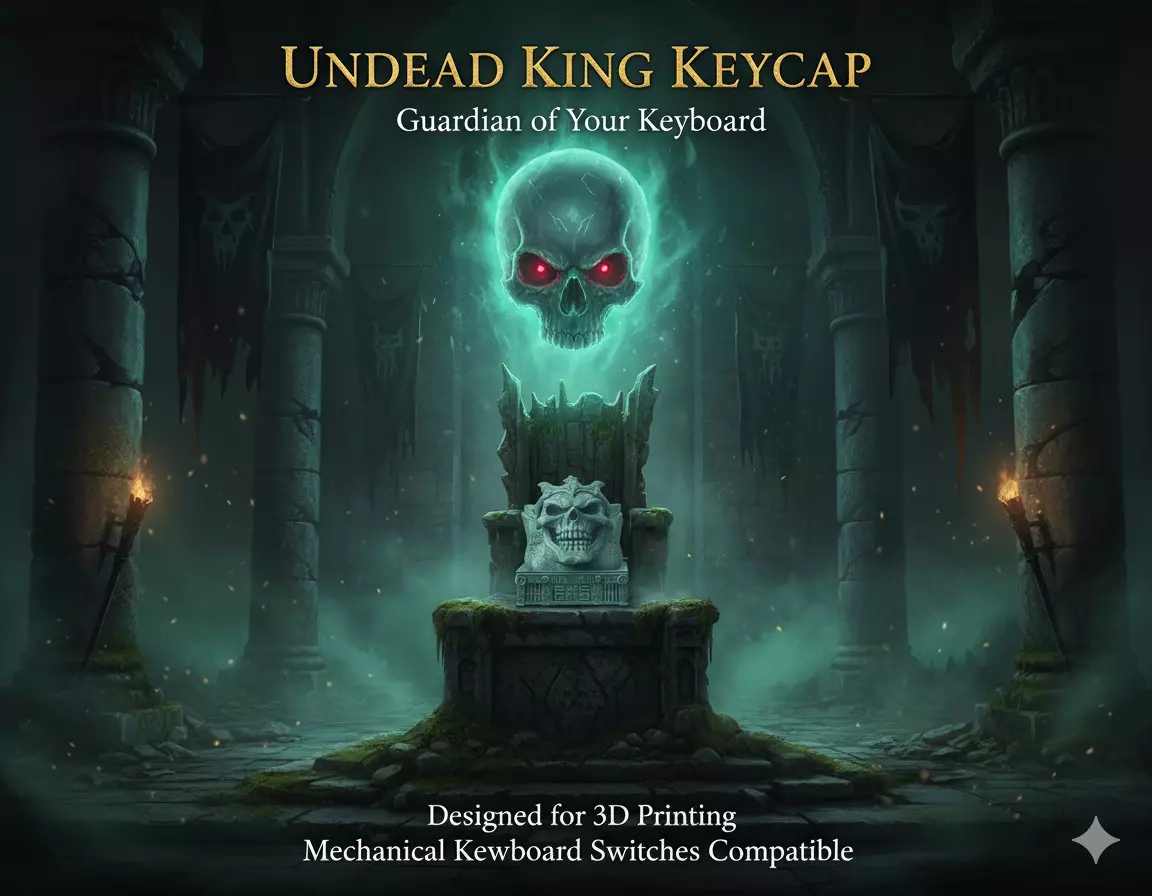 Undead King Keycap 3D Model for Mechanical Keyboards 3D print model_0