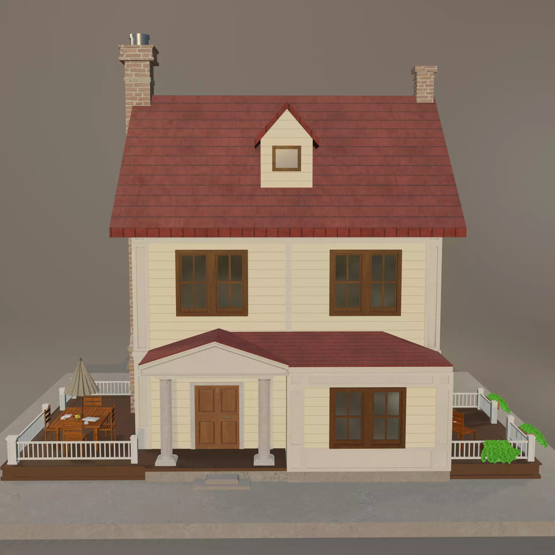 cartoon house 3D model_1