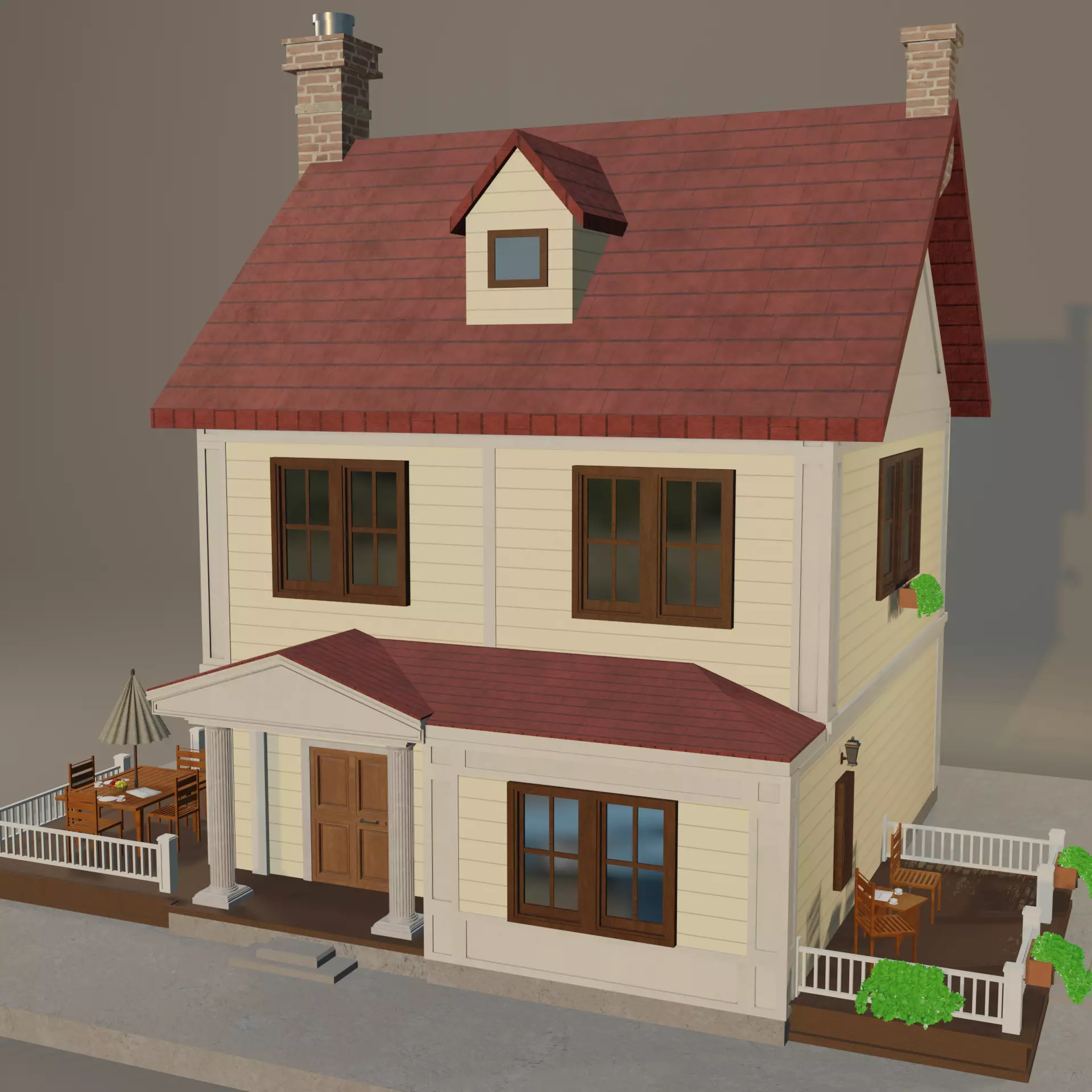 cartoon house 3D model_11
