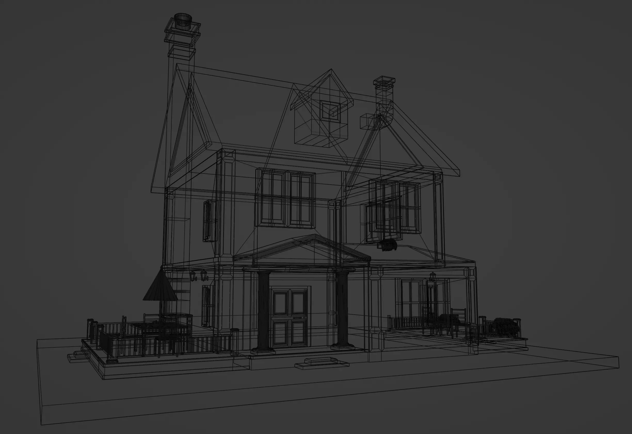 cartoon house 3D model_3