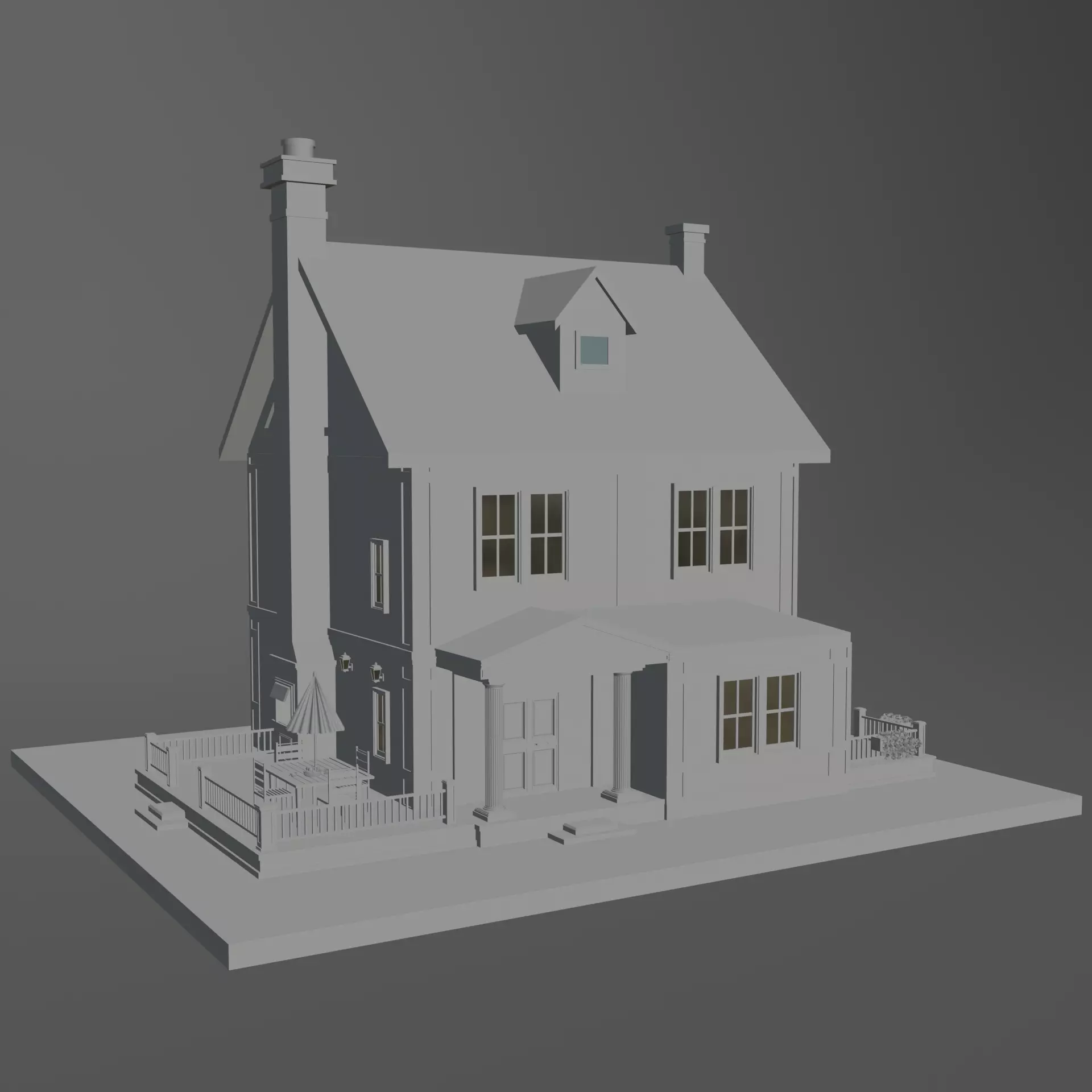 cartoon house 3D model_4