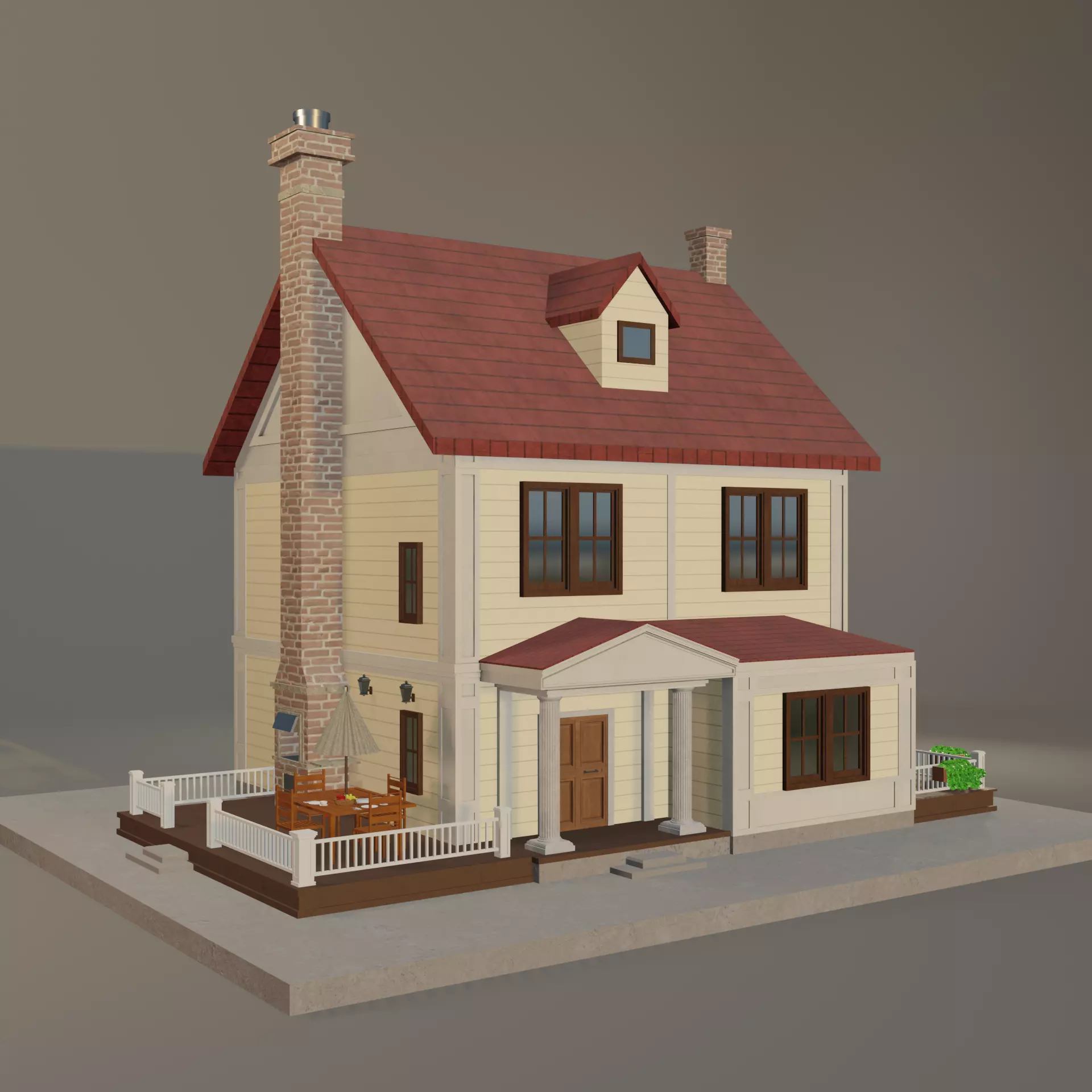 cartoon house 3D model_0