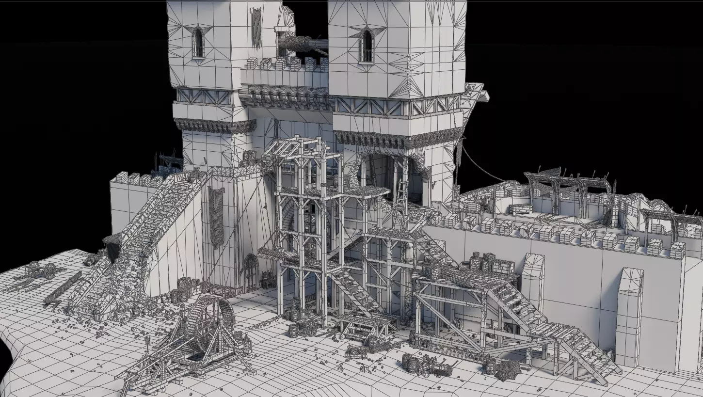 Draw Bridge Medieval 3D model_10