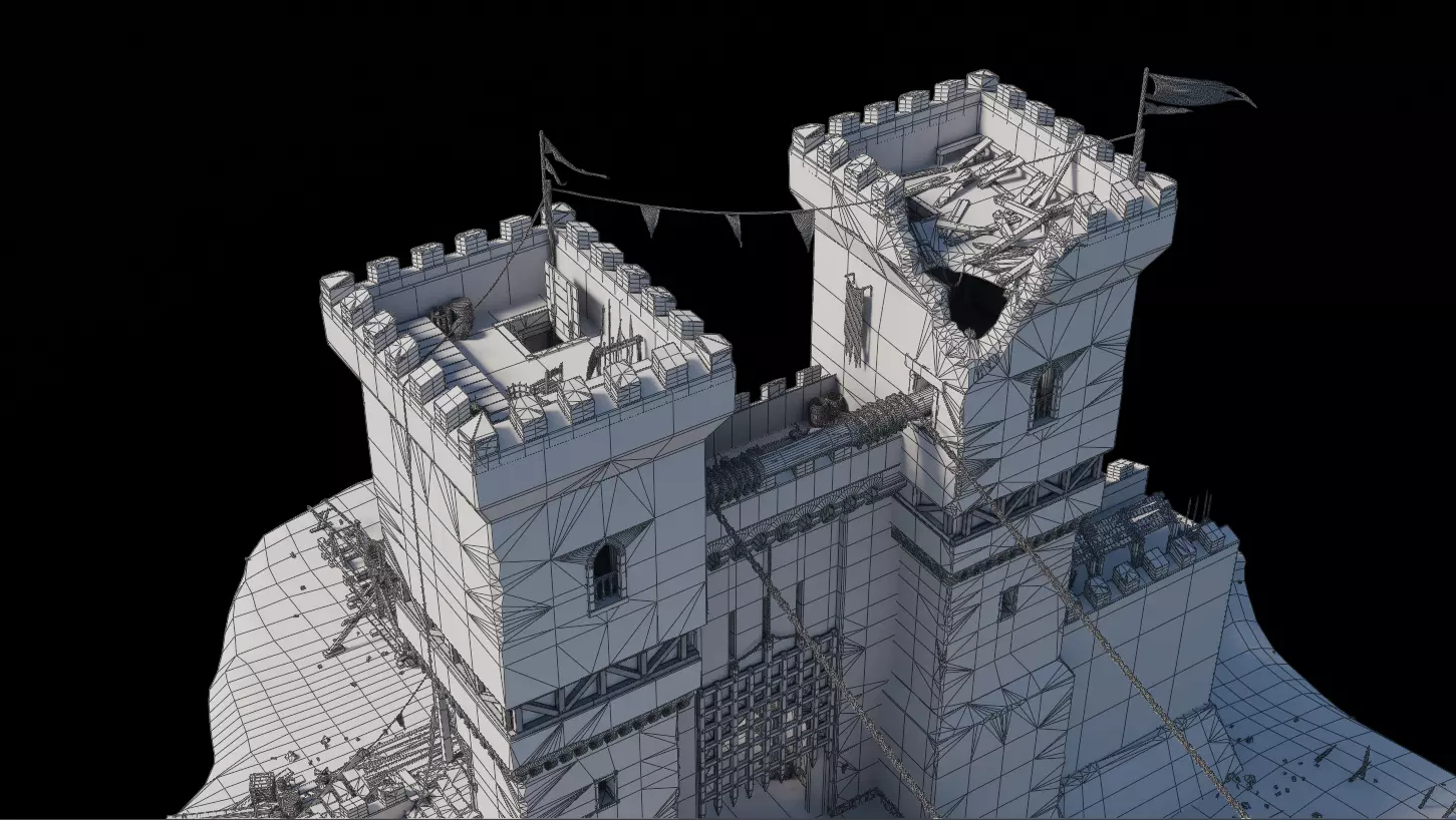 Draw Bridge Medieval 3D model_2