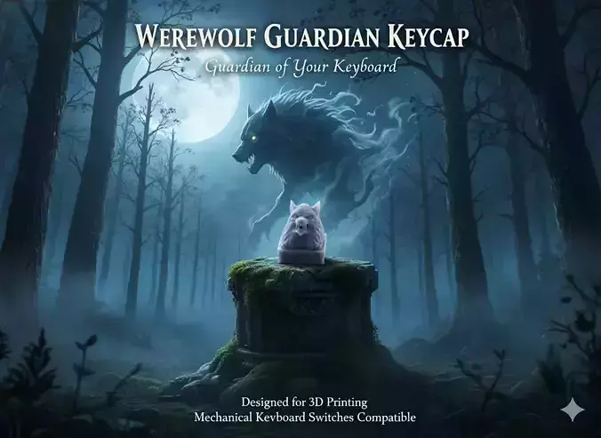 Werewolf Keycap 3D Model for Mechanical Keyboards 3D print model
