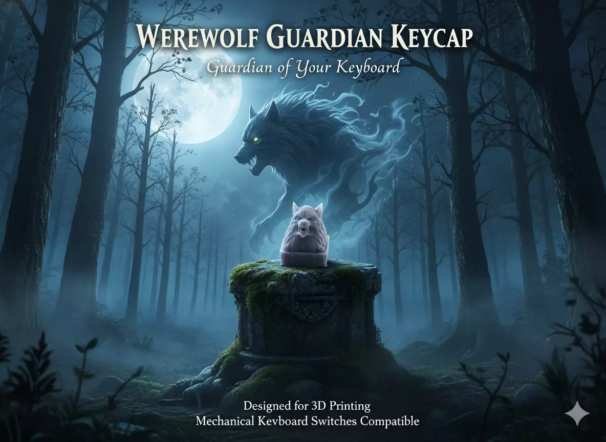 Werewolf Keycap 3D Model for Mechanical Keyboards 3D print model_0