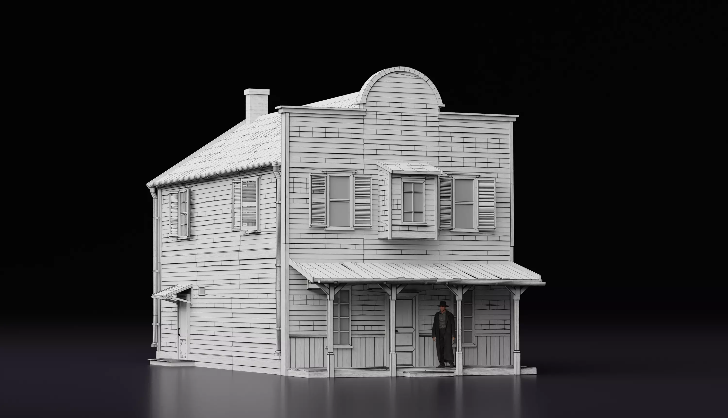 Wild West Building House I 3D model_1